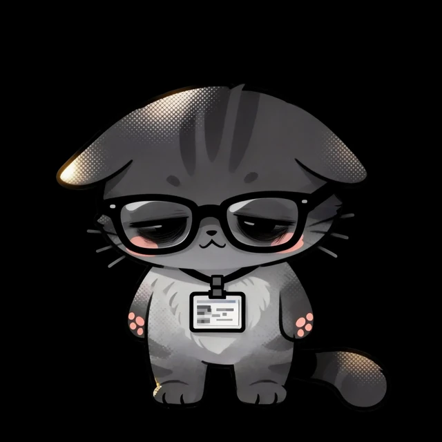 工作猫表情：疲惫